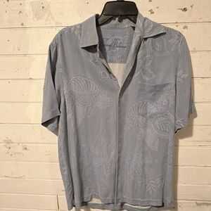 Tommy Bahama Men's Blue Floral Short Sleeve Button-Up Shirt Size S
